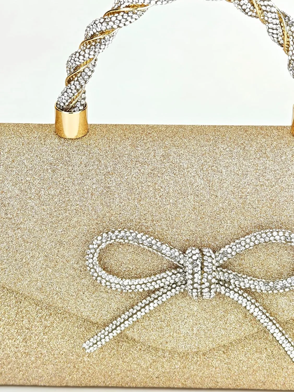 Women's Rhinestone Evening Bag Glitter Clutch Purses Crystal Pearl Party Handbags with Chain