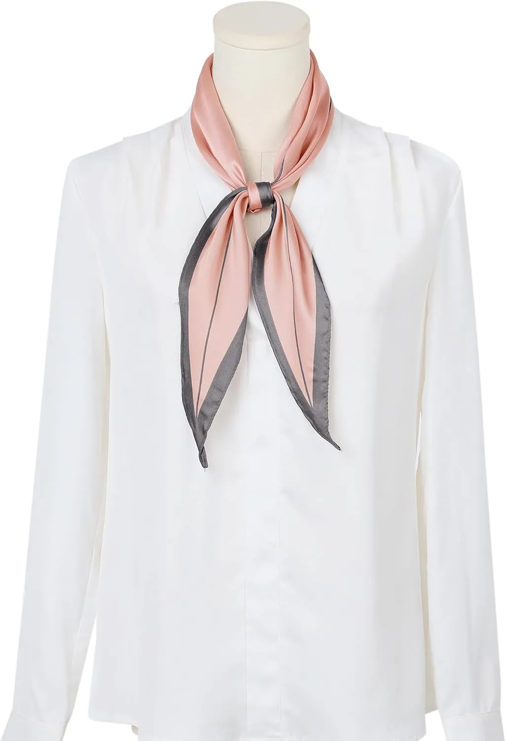 Women's Simple Striped Silky Scarf, Contrast Color Long Hairband Headscarf Neck Scarves Neckerchief