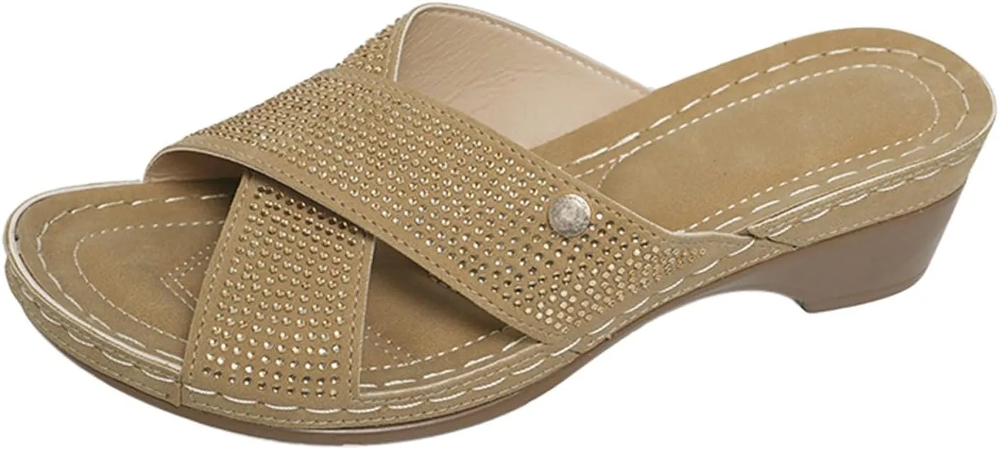 Women's Slippers Spring Summer and Autumn Lightweight and Comfortable One Line Thick Hard Sole Slippers Womens Slip