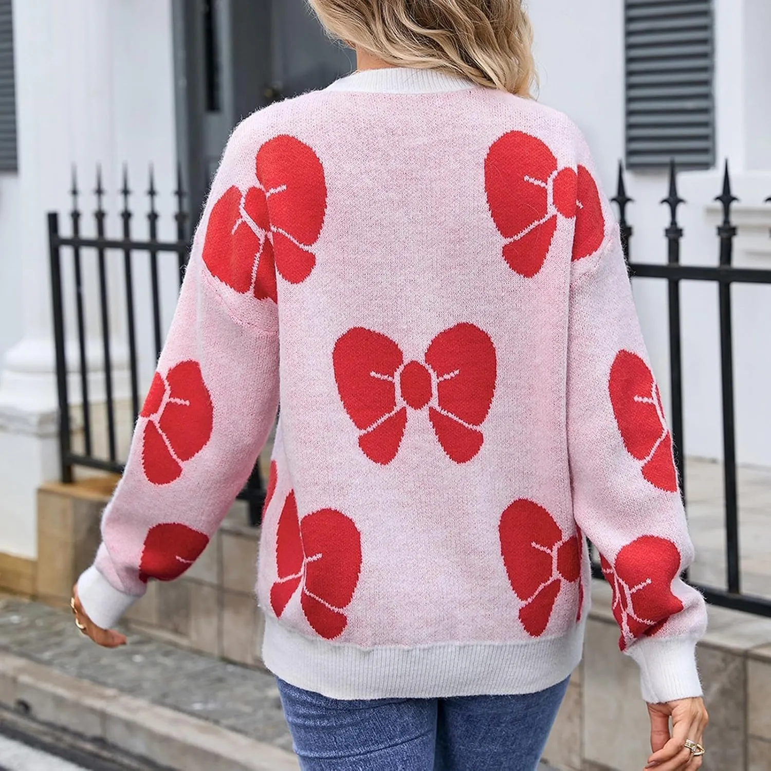 Women's Striped Sweater 2024 Long Sleeve Fall Round Neck Pullover Knit Tops Cute Casual Oversized Casual Y2K Clothes