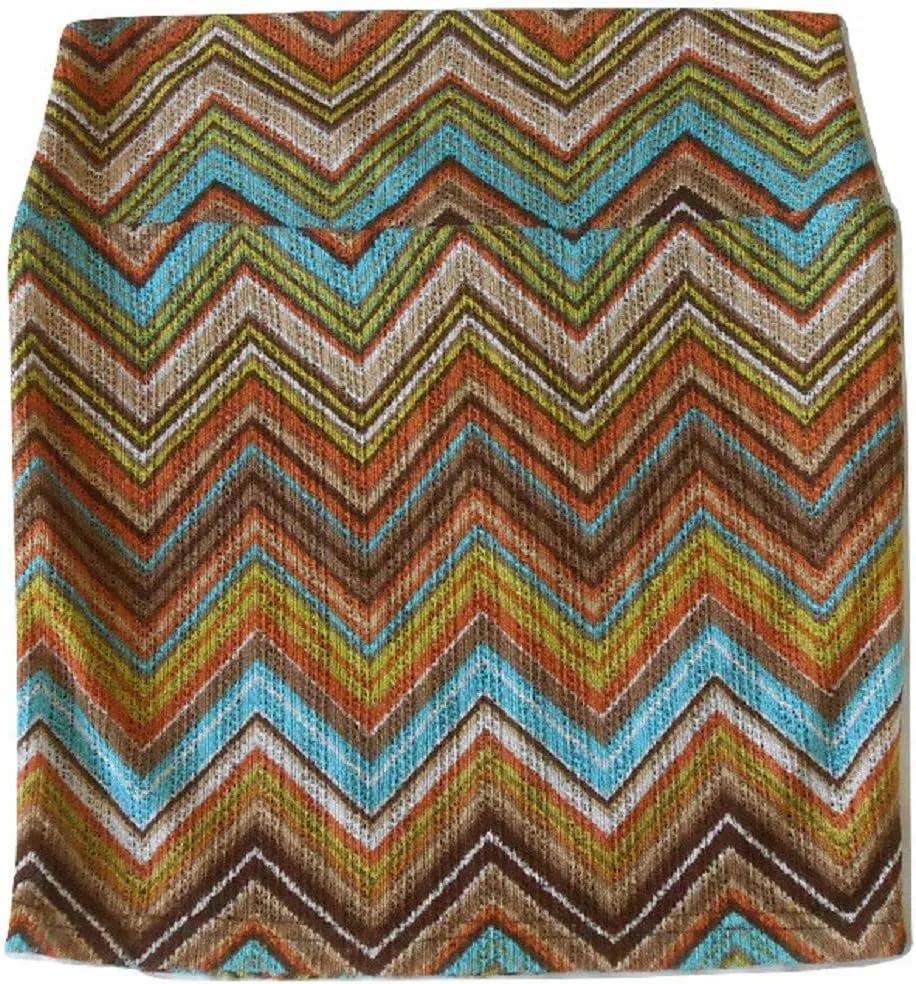Women's Textured Zig Zag Pencil Mini Skirt - Size XL