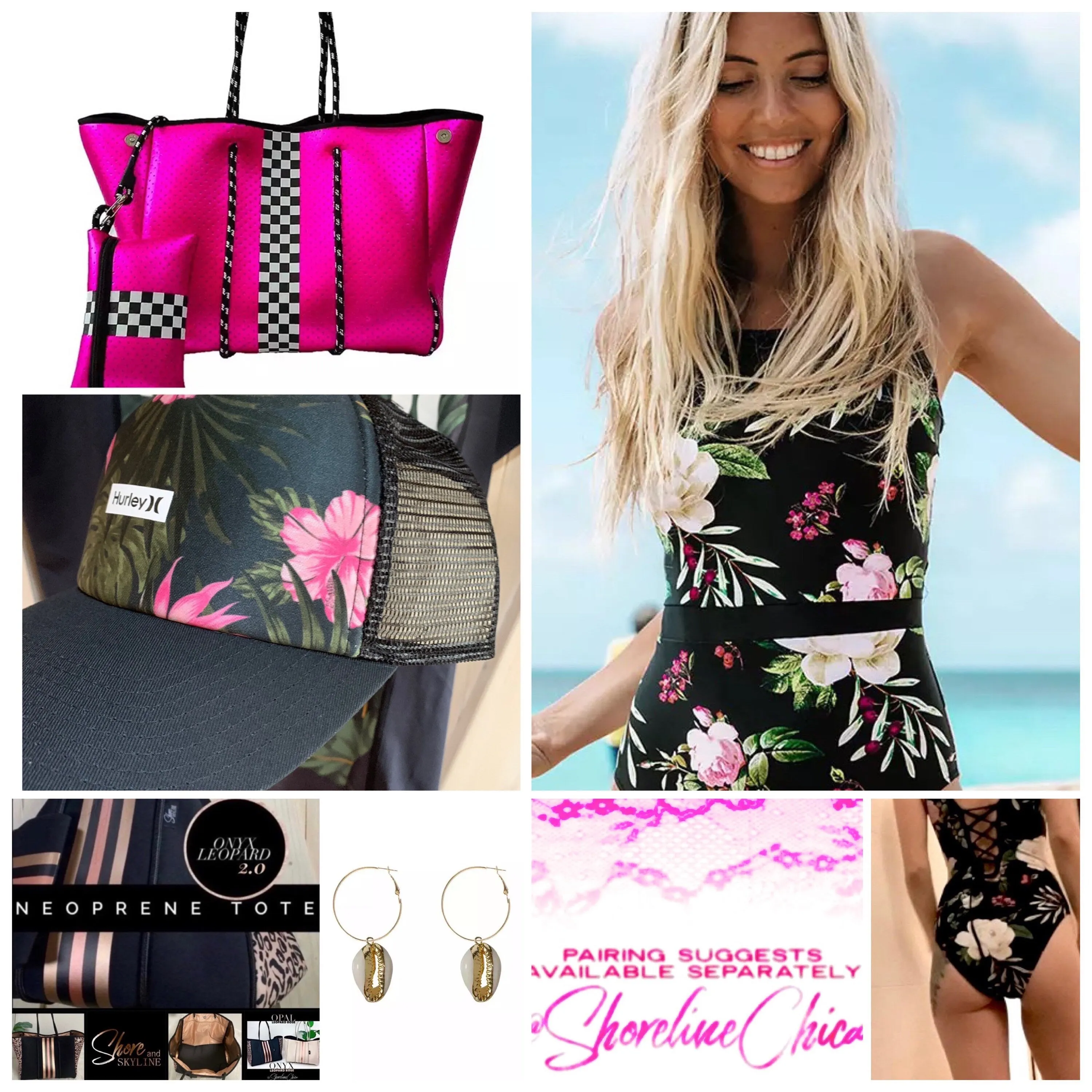 XS-XXL Ebony & Peony lace-up swimsuit - black  one-piece   pink floral peonies berries Spring 2024 pool lake beach resort vacation travel