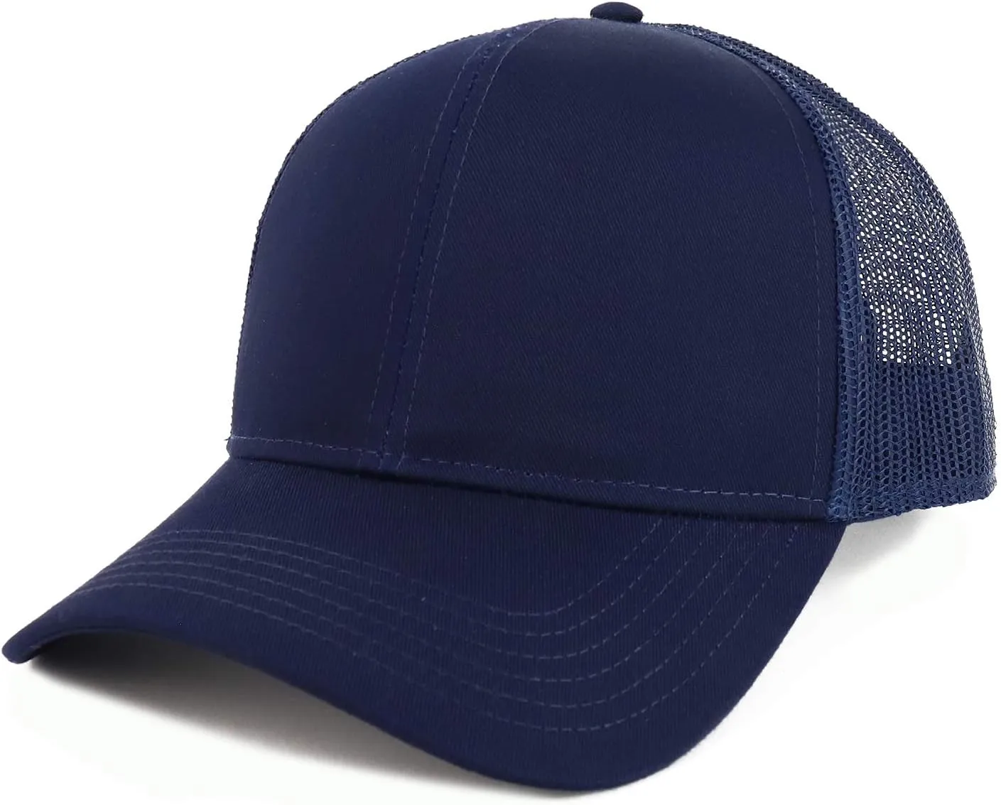 XXL Oversize High Crown Adjustable Plain Mesh Back Trucker Baseball Cap