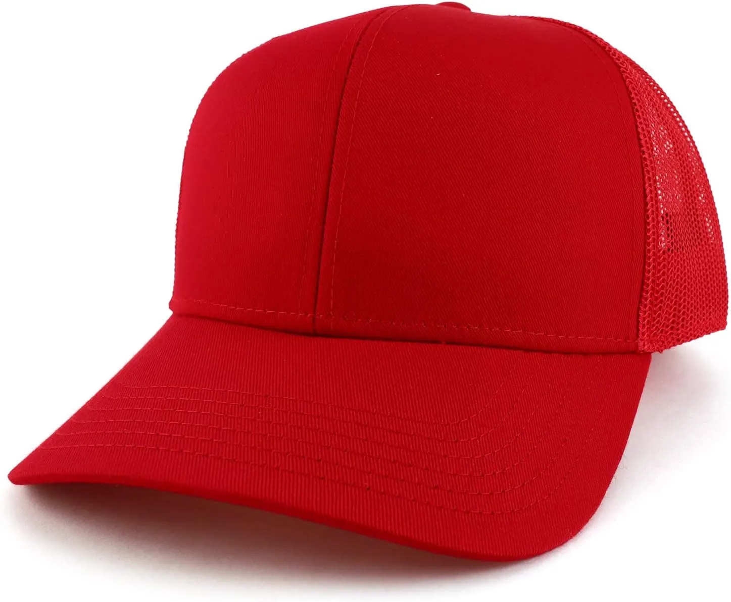 XXL Oversize High Crown Adjustable Plain Mesh Back Trucker Baseball Cap