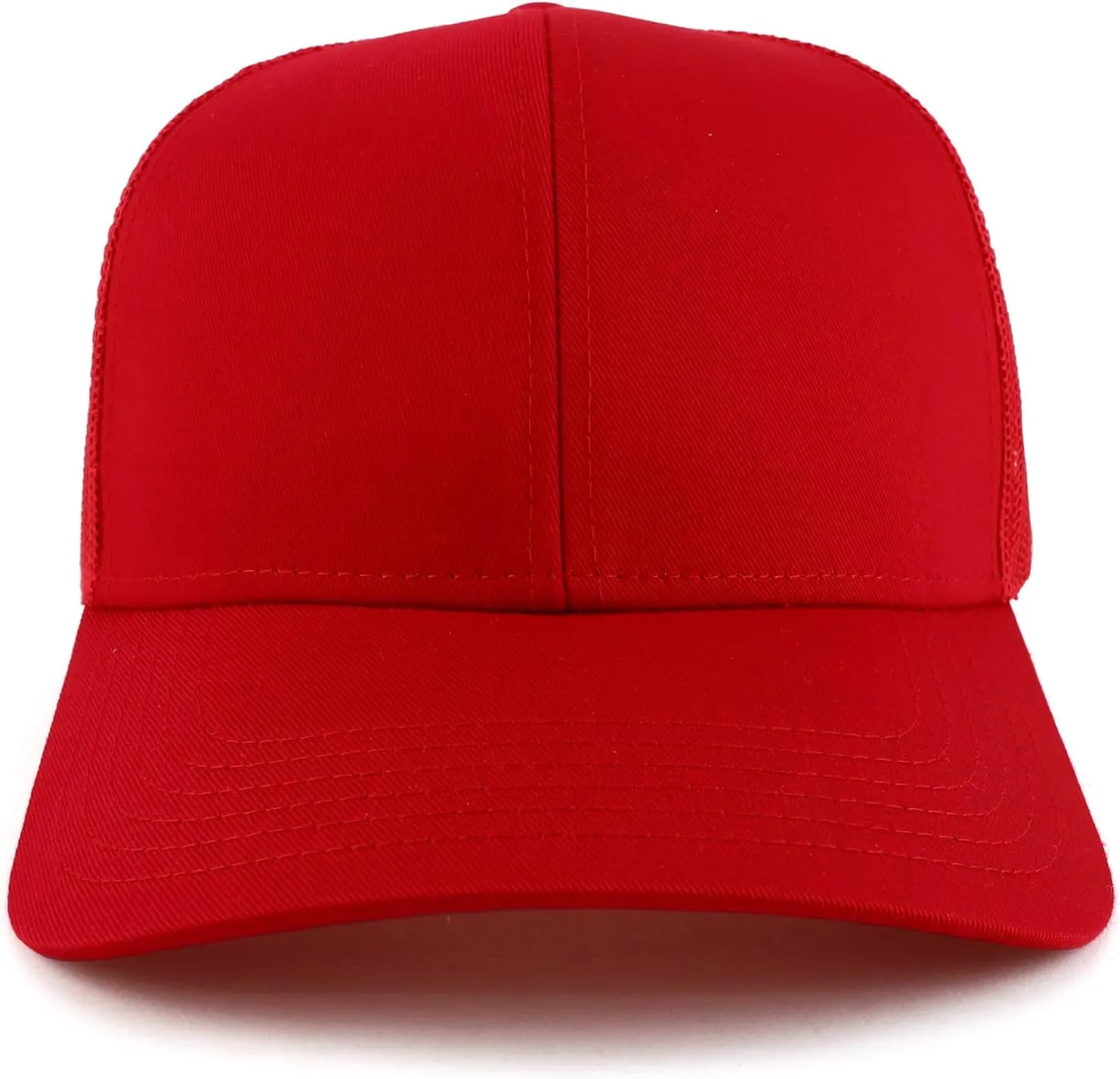 XXL Oversize High Crown Adjustable Plain Mesh Back Trucker Baseball Cap
