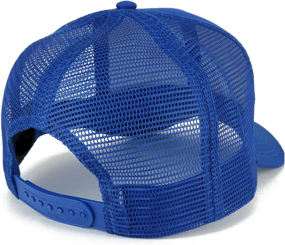 XXL Oversize High Crown Adjustable Plain Mesh Back Trucker Baseball Cap