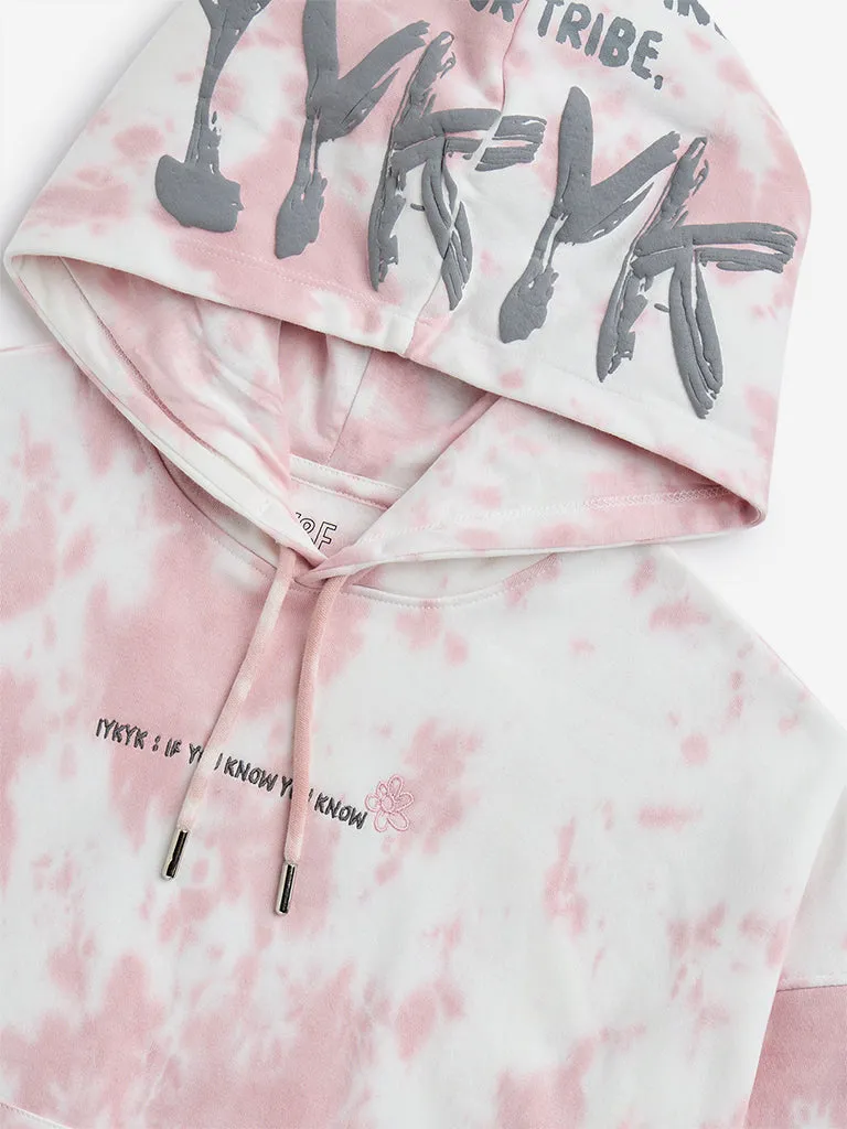 Y&F Kids Pink Tie-Dye Printed Sweatshirt