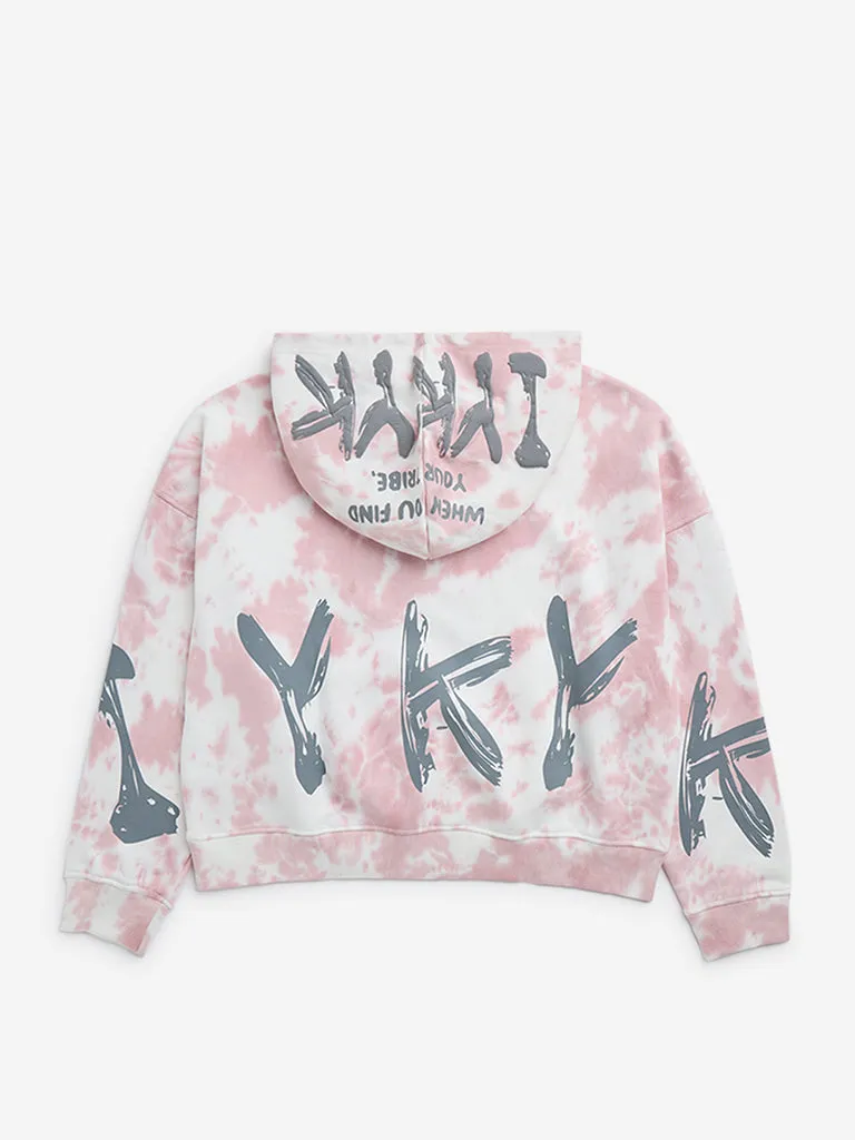 Y&F Kids Pink Tie-Dye Printed Sweatshirt