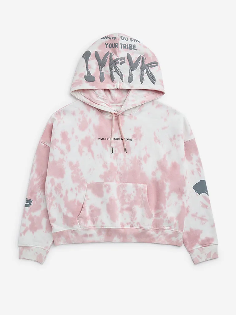 Y&F Kids Pink Tie-Dye Printed Sweatshirt