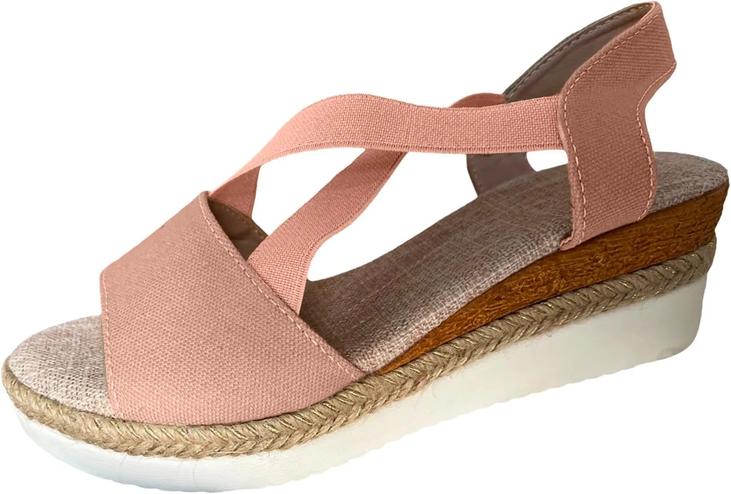 ZSpzx Orthopedic Wedge Sandals for Women Dressy Summer 2025 Platform Wedges Womens Espadrilles Open Toe Sandals Comfortable Dressy Ankle Strap Slip On Sandals Casual Walking Beach Shoes